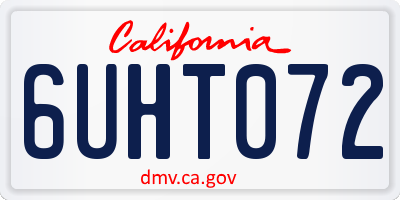 CA license plate 6UHT072