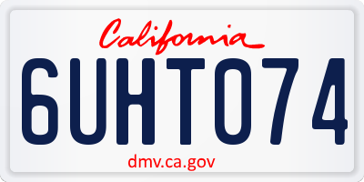 CA license plate 6UHT074