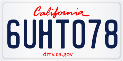 CA license plate 6UHT078