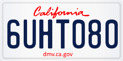 CA license plate 6UHT080