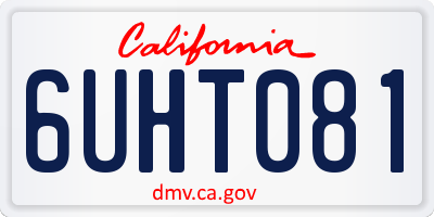CA license plate 6UHT081