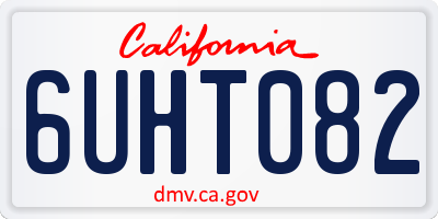 CA license plate 6UHT082
