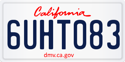 CA license plate 6UHT083