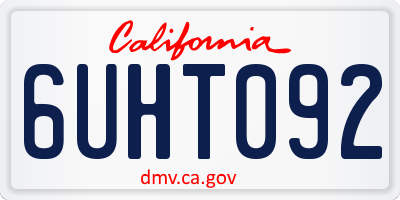 CA license plate 6UHT092