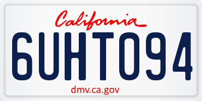 CA license plate 6UHT094