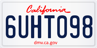 CA license plate 6UHT098