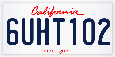 CA license plate 6UHT102