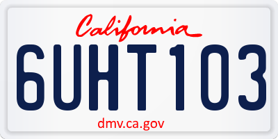 CA license plate 6UHT103