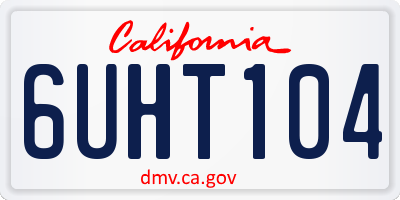 CA license plate 6UHT104
