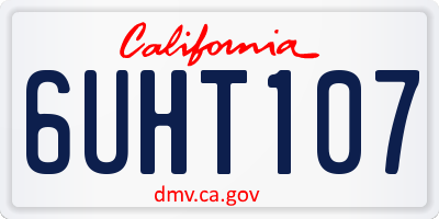 CA license plate 6UHT107