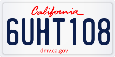 CA license plate 6UHT108