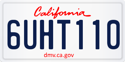 CA license plate 6UHT110
