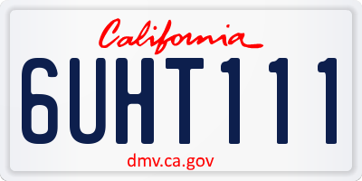 CA license plate 6UHT111