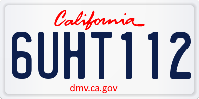 CA license plate 6UHT112