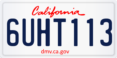 CA license plate 6UHT113