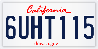CA license plate 6UHT115