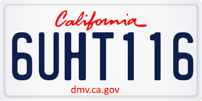 CA license plate 6UHT116
