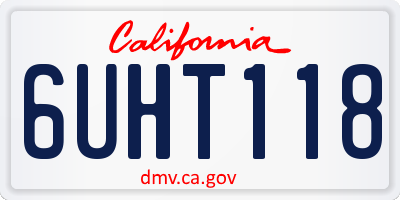 CA license plate 6UHT118