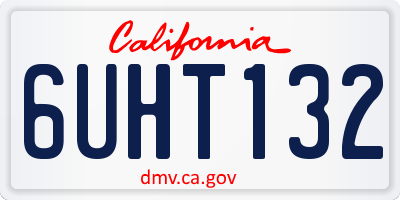 CA license plate 6UHT132