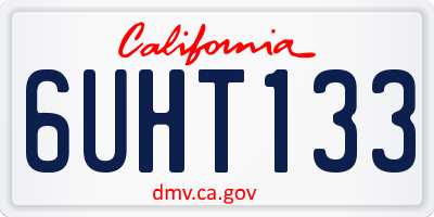CA license plate 6UHT133