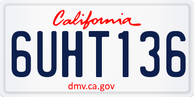CA license plate 6UHT136