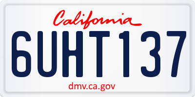 CA license plate 6UHT137