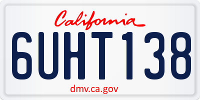CA license plate 6UHT138