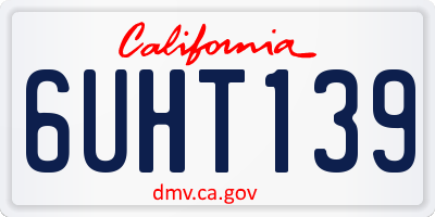 CA license plate 6UHT139
