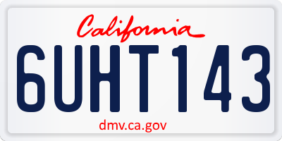 CA license plate 6UHT143
