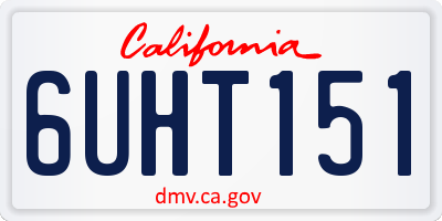 CA license plate 6UHT151
