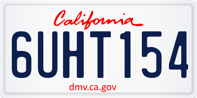 CA license plate 6UHT154