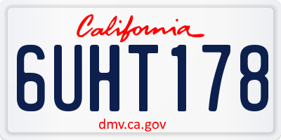 CA license plate 6UHT178