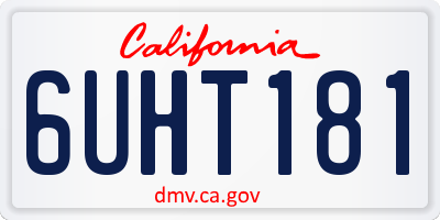 CA license plate 6UHT181