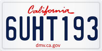 CA license plate 6UHT193