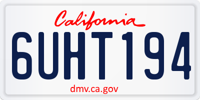 CA license plate 6UHT194