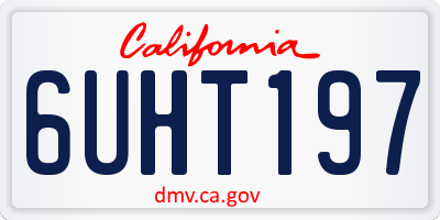 CA license plate 6UHT197