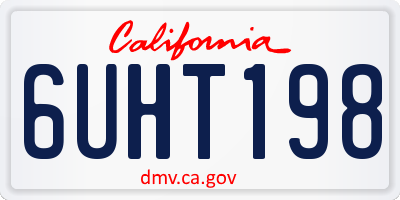 CA license plate 6UHT198
