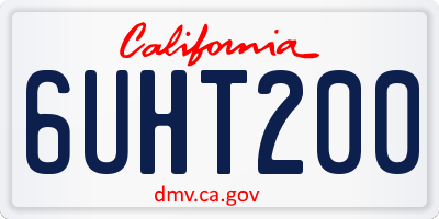 CA license plate 6UHT200