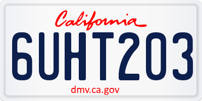 CA license plate 6UHT203