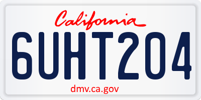 CA license plate 6UHT204