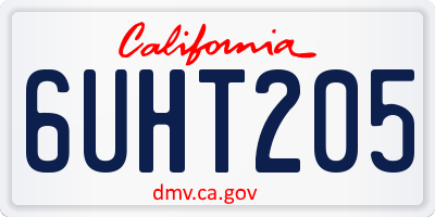 CA license plate 6UHT205