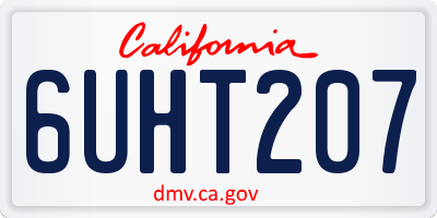 CA license plate 6UHT207
