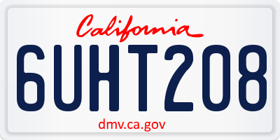CA license plate 6UHT208