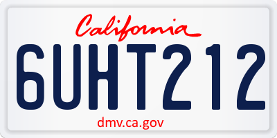 CA license plate 6UHT212