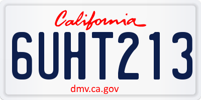 CA license plate 6UHT213