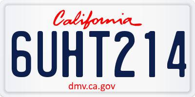 CA license plate 6UHT214