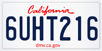 CA license plate 6UHT216