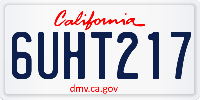 CA license plate 6UHT217