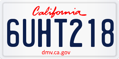 CA license plate 6UHT218