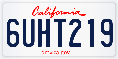 CA license plate 6UHT219